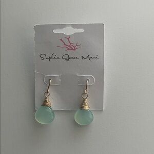 Sophie Grace Maui Boutique Aqua Chalcedony Earrings